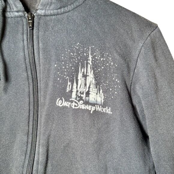 Walt Disney World Disney Parks Black Castle Hat Epcot Hoodie Sweatshirt Womens M - Picture 2 of 4